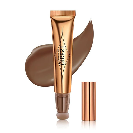Contour Beauty Wand, Liquid Face Concealer Contouring with Cushion Applicator, Natural Matte Finish, Lightweight Blendable Cream Bronzer Stick Makeup, Cruelty-free（Contour）-Velvo Beauty