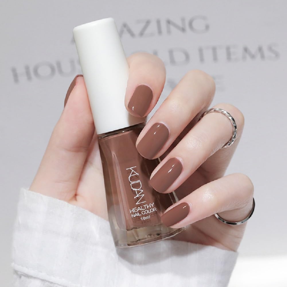 Nail Polish set - Nail Lacquer Quick Dry, Full Size, Vibrant, Colorful, Trendy, Glitter, Glossy, Metallic, Matte Nail Art Nail Shades (N18 light coffee, 52g)-Velvo Beauty