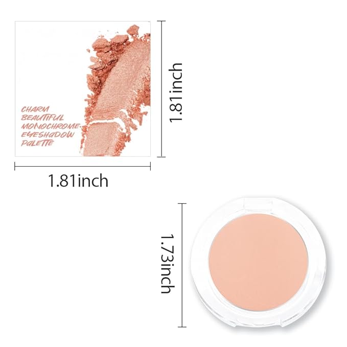 Single Mini Pressed Eyeshadow Makeup Palette, Nude Skin Color Sparkle Shimmer Glitter Monochrome Cream Eye shadows Palette Brightener Makeup for Older Women, Pigmented Waterproof 02#-Velvo Beauty