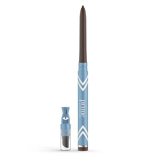 PrimeEyes Glide Eyeliner for Mature Women – Water-Resistant, Long-Stay and Mess-Proof – Gel Cream Texture, Discreet Sharpener and Effective Smudger (Wood (brown))-Velvo Beauty