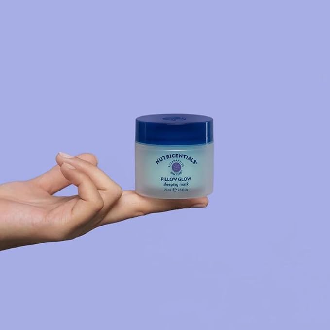 NuSkin NUTRICENTIALS Pillow Glow Sleeping Mask | Overnight Hydration | Bioadaptive Botanical Complex | Red Algae | Apple Extract | Deep Sea Water | Skin Glowing & Pore Minimizing | 2.5 Fl Oz | 1 Pack-Velvo Beauty