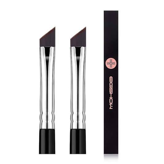 Eyeliner Brush Fine Angled - PRO Precision Gel Eye Liner Makeup Brush -Ultra Thin Slanted Flat Angle - Premium Cruelty Free Synthetic Bristles (E835 2piece)-Velvo Beauty