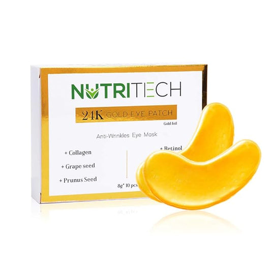 Under Eye Patches, 24K Gold Collagen Under Eye Mask Anti-Aging, Under Eye Treatment Mask for Puffy, Dark Circles, Wrinkles, 10 pairs-Velvo Beauty