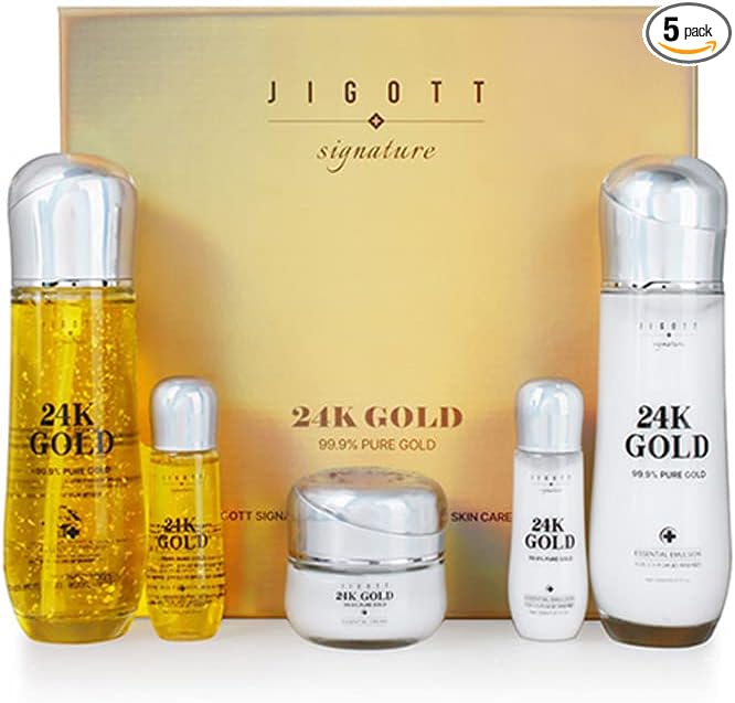 Signature 24K Gold Essential Skin Care 3 Set - Toner (150ml), Emulsion (150ml), Cream (50ml) - Korean Skincare for Healthy and Glowing Skin-Velvo Beauty