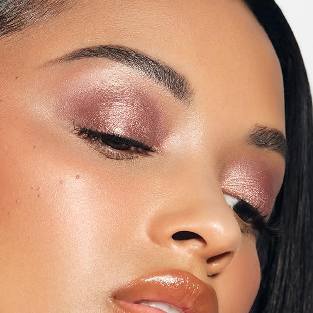 MAKE Beauty Multi-Chromatic Eye Shadow. Metal Reflecting Luminous Foil Finish Creamy, Buildable, Dimensional Long-wear, Crease-proof Powder Eyeshadow, Multichrome Shade - Quartz, Taupe-Velvo Beauty