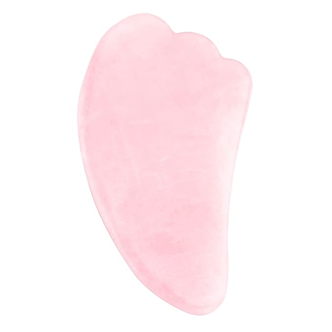 Jovivi Natural Rose Quartz Stone Gua Sha Scraping Massage Tool, Wing-shape Healing Crystal Guasha Board Facial Massager Traditional Scraper Tool-Velvo Beauty