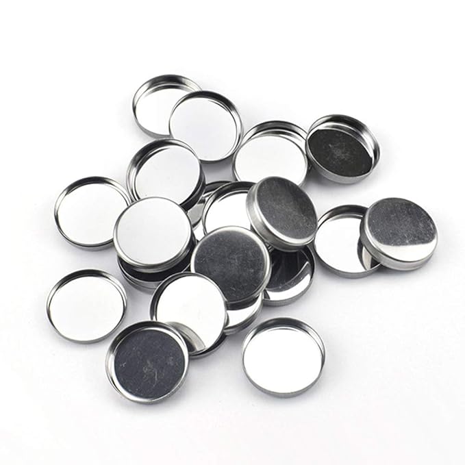 30 Pieces Empty Round Metal Tin Palette Pans Round Metal Pans Cosmetic Eyeshadow Pans for Eyeshadow Palette for Magnetic Makeup Palette, 26mm Diameter 5mm Height-Velvo Beauty