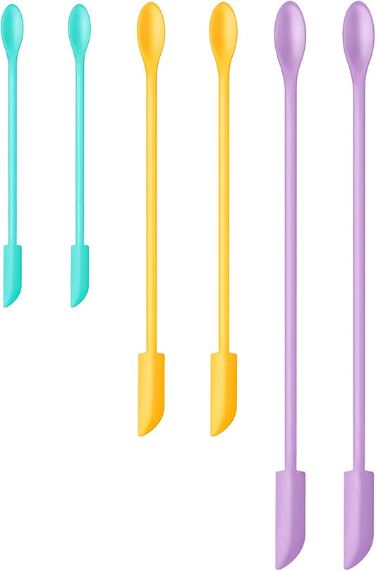 Silicone Spatula Set (6Pcs) - Mini Scraper Tool for Beauty & Food - Reach Every Last Drop, Multi-Size Spatulas for Makeup Jars, Lotion Bottles & Kitchen Containers-Velvo Beauty