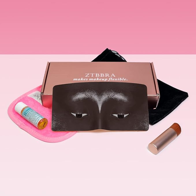 Makeup Mannequin Face, 3D Silicone Makeup Practice Face/Makeup Mannequin Face, Come with Makeup Brush, Makeup Removal, Cleanser&a Velour Bag, for Professional Makeup Artists/Beginners-Velvo Beauty