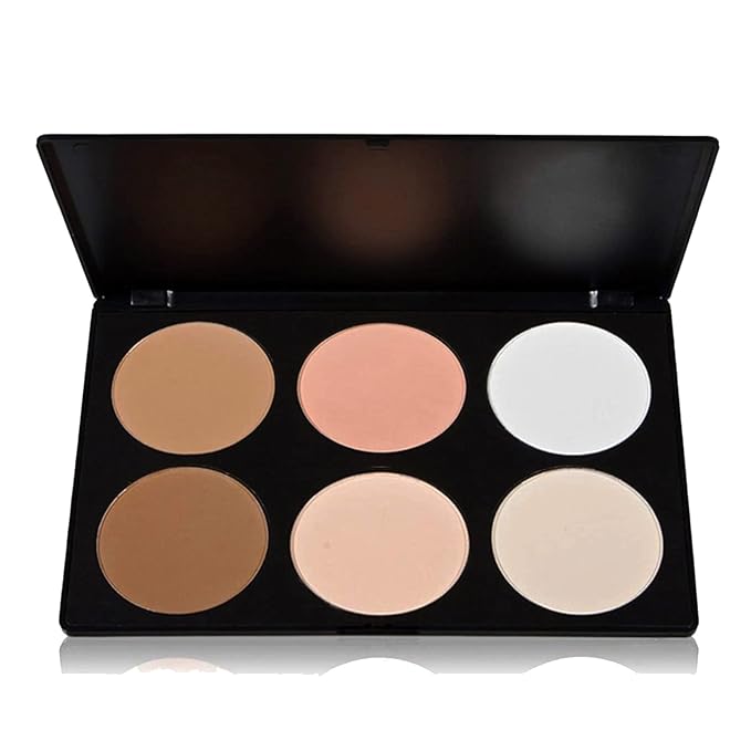 Contour Face Powder Kit Base Foundation Corrector Palette Sleek Pigment Pro Pressed Powder Cosmetics Highlighting Contouring Bronzing Professional Beauty Make up Bronzer Pallet Brown-Velvo Beauty