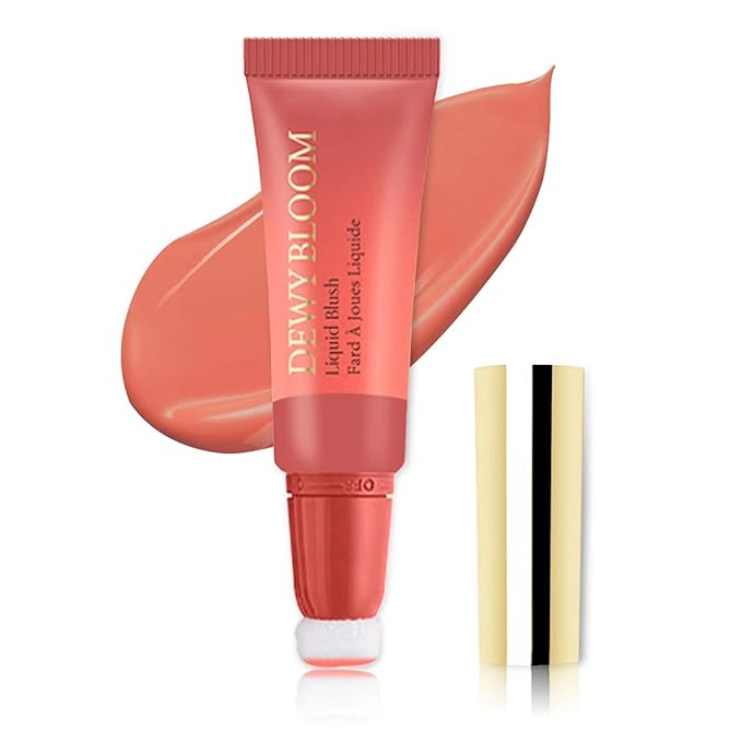 Blush Beauty Wand, Liquid Face Blush Contour Wand with Cushion Applicator, Smooth Cream Blush Wand Natural Matte Finish, Lightweight Blendable Blush Stick Makeup for Cheek,102 Coral-Velvo Beauty