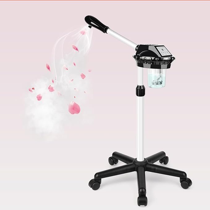 Professional Facial Steamer, Stand on Wheels Face Steamer, SPA Ozone Nano Steamer for Facials-Velvo Beauty