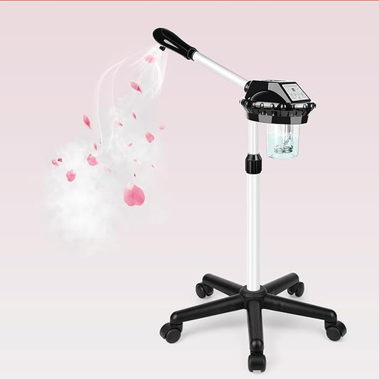 Professional Facial Steamer, Stand on Wheels Face Steamer, SPA Ozone Nano Steamer for Facials-Velvo Beauty
