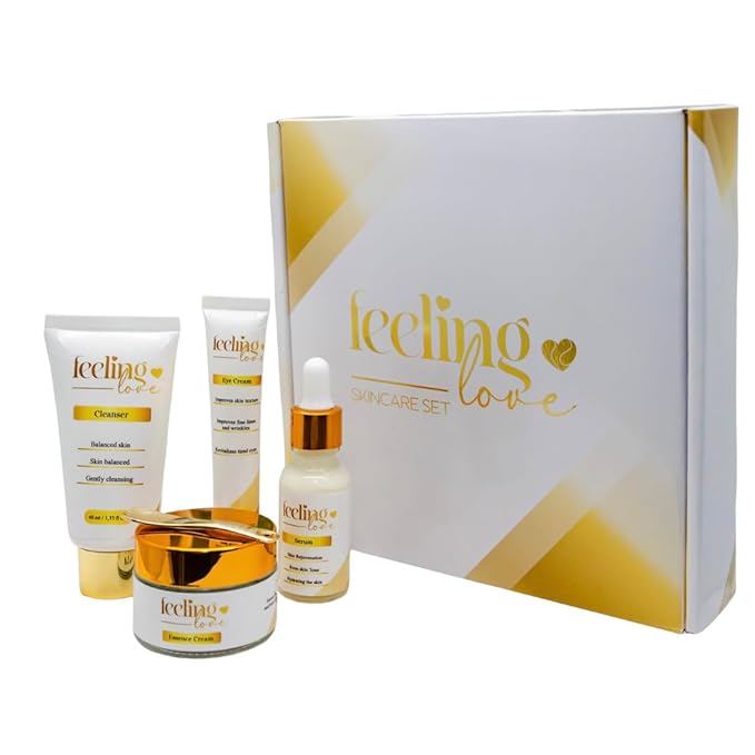 Introducing our exclusive Skincare Set: Cleanser, Serum, Essence Cream, and Eye Cream - Experience the Ultimate 4-Step Natural Beauty Routine for Achieving Radiant, Glowing Skin.-Velvo Beauty