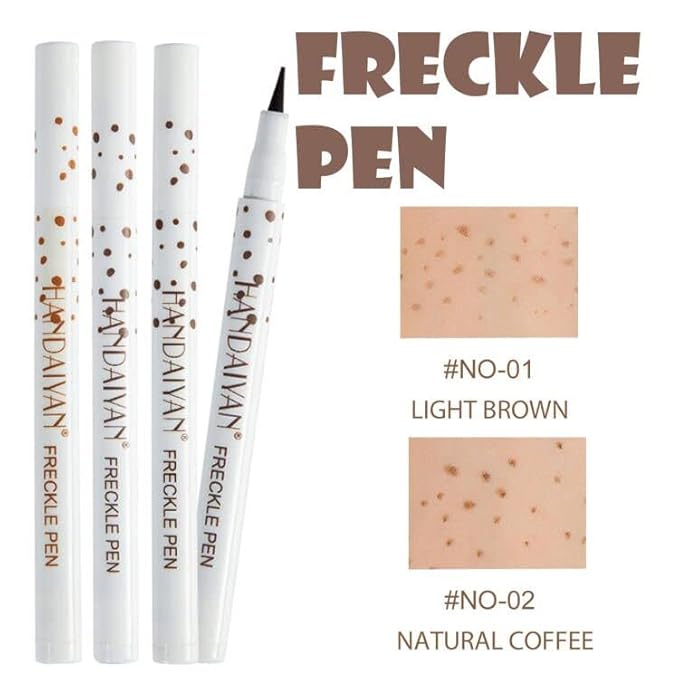 Freckle Pen 2 Colors, Natural Lifelike Freckle Makeup Pen Magic Freckle Color,Waterproof Longlasting Soft Dot Sopt Pen,for Natural Effortless Sunkissed Makeup-Light Brown&Natural Coffee-Velvo Beauty