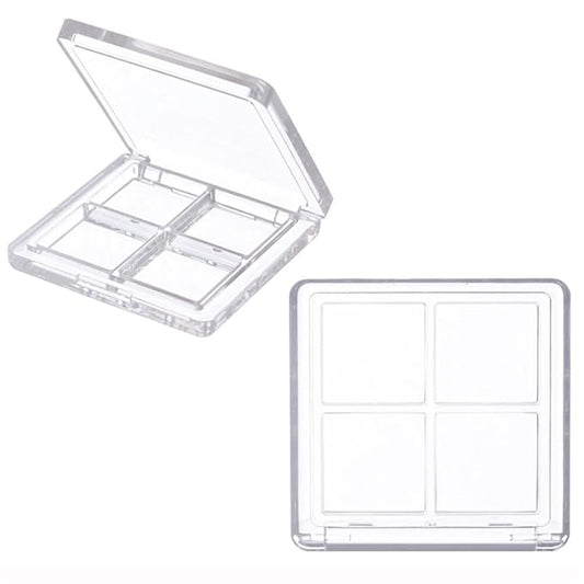 2PCS Empty Eyeshadow Palette 4 Grids Plastic Eye Make Up Container Palette Refillable Small Makeup Palette Lipstick Compact Containers Cosmetic Sample Storage Cases-Velvo Beauty