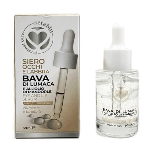 Siero Occhi e Labbra ala Bava di Lumaca e Olio di Mandorle with Snail Slime and Almond Oil for All Skin Types, 30 ml (Fl Oz 1.0) 1 unit - Made in Italy [italian import].-Velvo Beauty