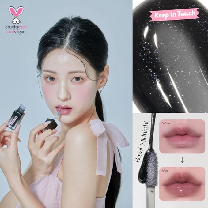 Keep In Touch The Black Plumper Tint | 2X Plumping Effect, Moisturizing Lip Gloss | Vegan and Cruelty-Free Korean Lip Tint (Royal Midnight)-Velvo Beauty