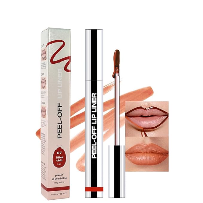 Matte Liquid Lip Stain Peel Off Lip Liner Tattoo - range Red, Waterproof Smudge-Proof Lip Gloss, Long-Lasting Non-Stick Cup Formula, Natural Peel Off Design for All Skin Types #07-Velvo Beauty