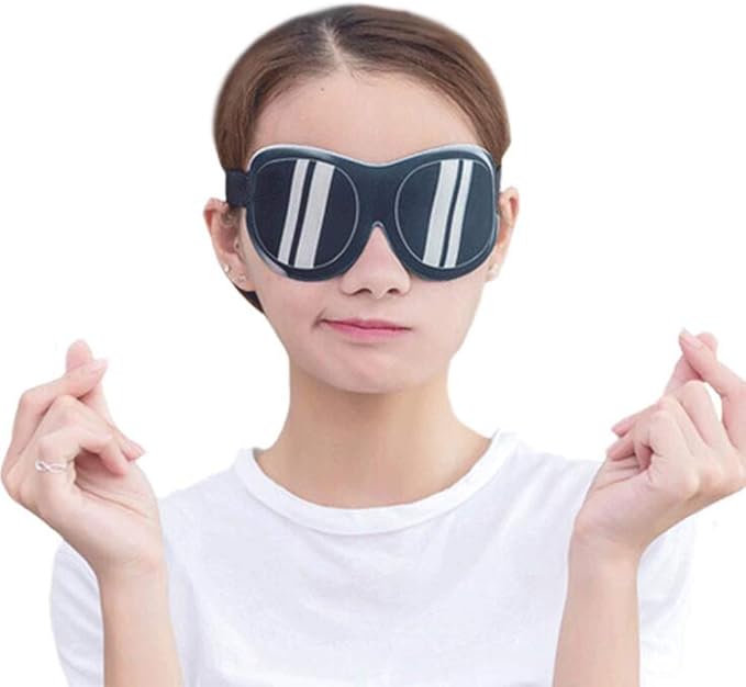 Honbay 3D Funny Eyeshade Soft Sleep Eye Mask with Adjustable Head Strap for Travel, Game, Party, Rest, Sleeping(Sunglasses)-Velvo Beauty