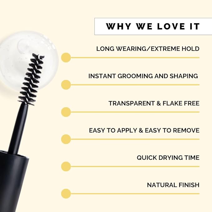 Elizabeth Mott Queen of the Fill Clear Brow Gel – Long-Lasting Sculpting & Shaping Gel Setter to Control, Tame & Define Eyebrows with Natural Finish – Smudge-Proof, Lightweight, Quick-Dry Formula – 3g-Velvo Beauty