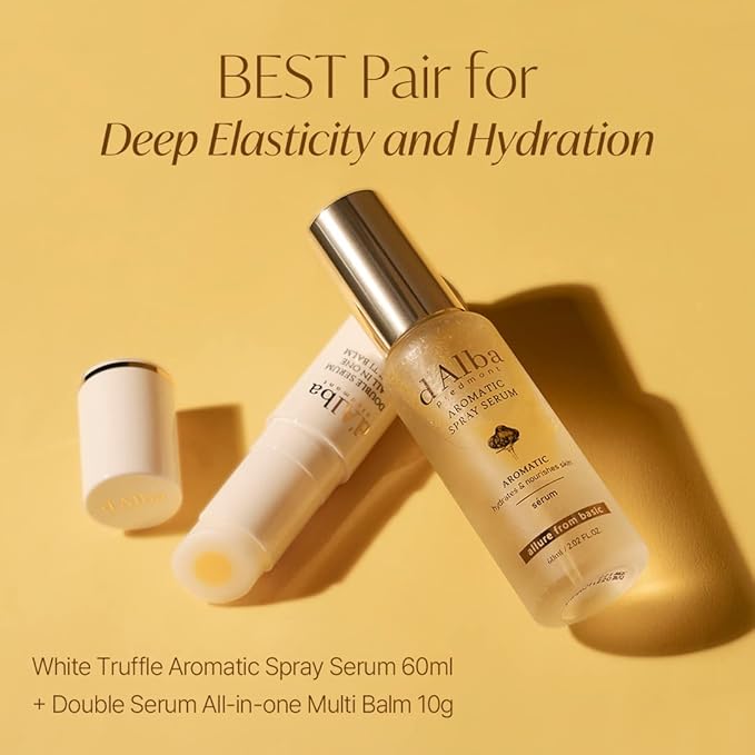 d'Alba White Truffle Vegan Holiday Gift Set, First Aromatic Spray Serum & All In One Multi Balm, Suitable for All Skin Types, Korean Skin Care-Velvo Beauty