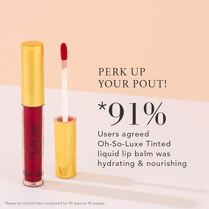 Oh-So-Luxe Liquid Tinted Lip Balm, Hydrating & Nourishing Tinted Lip Oil for dry dark lips, results in Soft & Glowing Lips, Moisturizing, Non-Sticky Berry Red Shade - 0.10 Fl Oz - RAS LUXURY OILS-Velvo Beauty