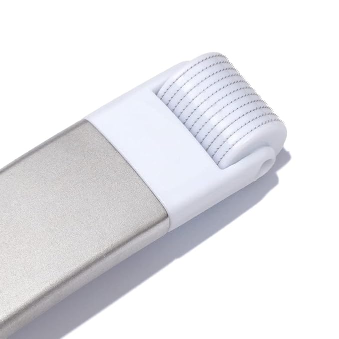 StackedSkincare Microneedling Roller with Replaceable 0.2mm Stainless Steel Needle Head - Gentle Micro Needle Roller for Face, Scalp & Body - Ergonomic Aluminum Handle for Smooth, Even, Radiant Skin-Velvo Beauty