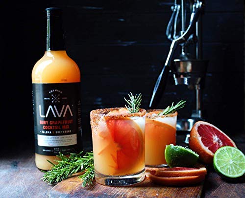 (3 Pack) LAVA Premium Skinny Paloma Mix Craft Cocktail Mixer, Ruby Red Grapefruit Juice, Key Lime Juice, Low Calorie, Ready to Use, No Artificial Sweeteners, Greyhound, Margarita-Velvo Beauty
