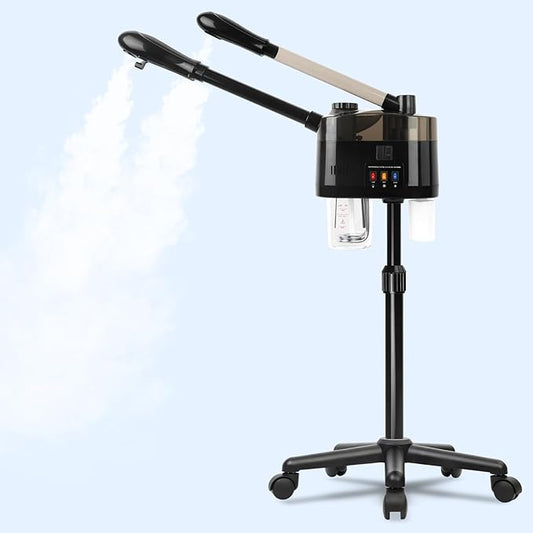 Professional Facial Steamer, Hot&Cold Mist Facial Steamer, Facial Humidifier on Wheels, Esthetician Steamer for Facial Deep Cleaning and Moisturize, Suitable for Spa, Salon and at Home Use-Velvo Beauty