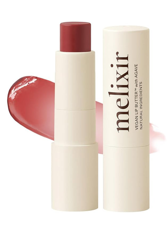 Melixir Vegan Lip Butter #02 Nude Crumble, Hydrating Tinted Lip Balm Stick, Bee-Free, Petrolatum-Free, Plant-Based With Shea Butter, Nourishing Care for Dry, Chapped Lips, Natural Finish-Velvo Beauty