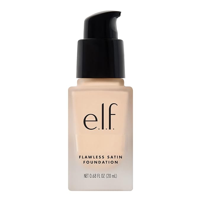e.l.f. Flawless Finish Foundation, Lightweight & Medium Coverage, Semi-Matte Finish, Snow, 0.68 Fl Oz (20mL)-Velvo Beauty