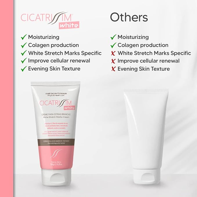 Cicatrissim White Stretch Mark Fade and Removal Cream - Innovative Formula With Pure and Powerful Natural Ingredients From Brazilian Flora - For All Skin Types.-Velvo Beauty