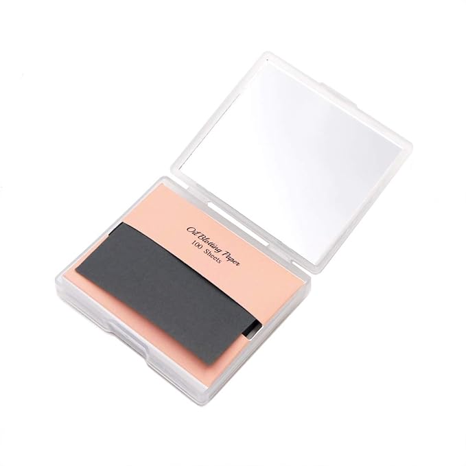 [200 Counts + Mirror Case] Christmas Edition Natural Bamboo Charcoal Oil Blotting Sheets for Face with Mirror Case-Velvo Beauty