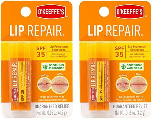 O'Keeffe's Lip Repair SPF 35 Lip Balm Stick, (Pack of 2)-Velvo Beauty