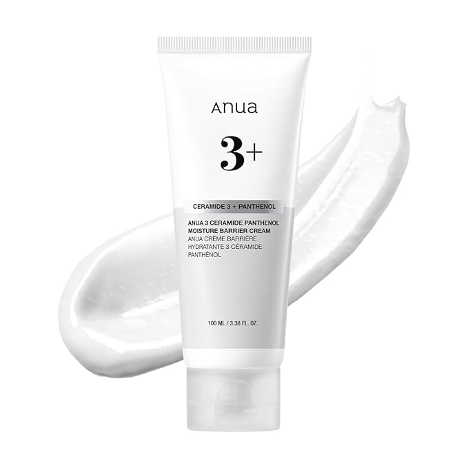 ANUA 3 Ceramide Panthenol Moisture Barrier Cream, Hydrating Face Moisturizer for Normal Skin, Panthenol, Ceramide, Centella for Skin Barrier Non Comedogenic, Korean Skincare (100ml/ 3.38 fl. oz.)-Velvo Beauty