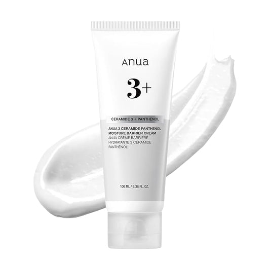 ANUA 3 Ceramide Panthenol Moisture Barrier Cream, Hydrating Face Moisturizer for Normal Skin, Panthenol, Ceramide, Centella for Skin Barrier Non Comedogenic, Korean Skincare (100ml/ 3.38 fl. oz.)-Velvo Beauty