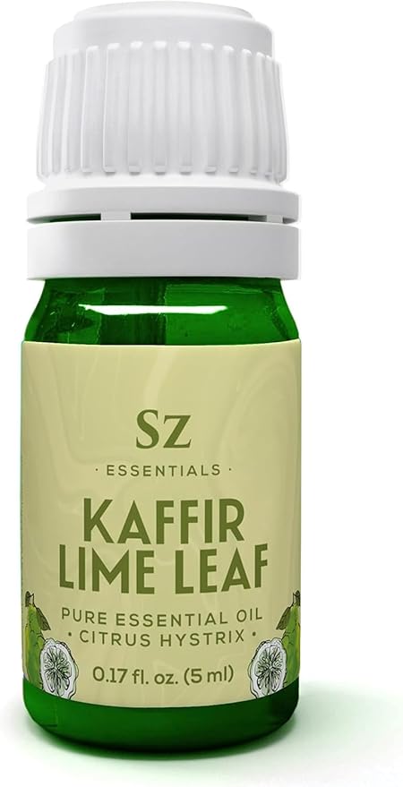 Kaffir Lime Leaf Essential Oil -100% Pure and Undiluted - Extracted from Citrus Hystrix Leaves - Earthy & Citrusy Scent with Fruity Overtones - Therapeutic Grade & Vegan - 0.17oz (5ml)-Velvo Beauty