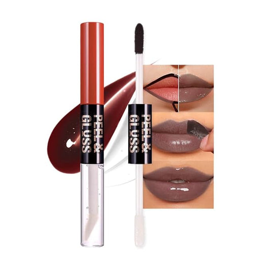 Cool Taupe Peel Off Lip Gloss Tattoo and Lip Oil, Lip Stain Peel Off Masque - Peel Off Lip Tint,Long Lasting Waterproof Transfer-proof Lip Mask Lip Gloss Peel Off Lip Liner,Stay Lip Makeup 06#-Velvo Beauty