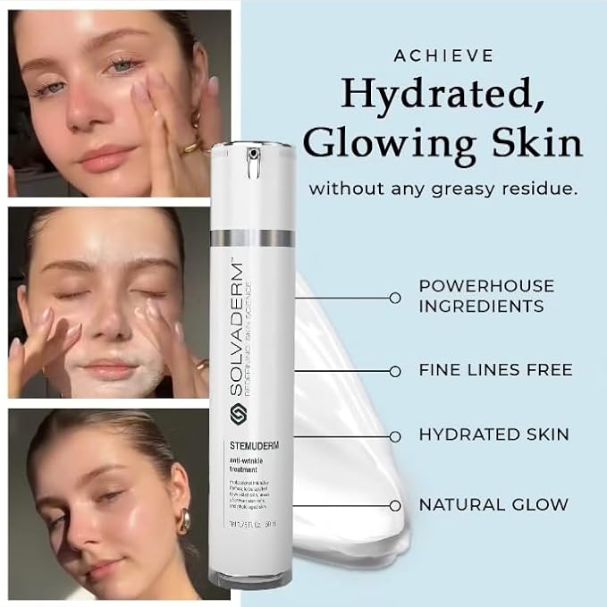 Stemuderm Face & Eye Cream - Anti Aging Skincare - Daily Moisturizer for Fine Lines, Wrinkles & Eyebags - Supports Natural Production of Collagen & Elastin - Organic Plant Based Stem Cells - 1.7 fl oz-Velvo Beauty