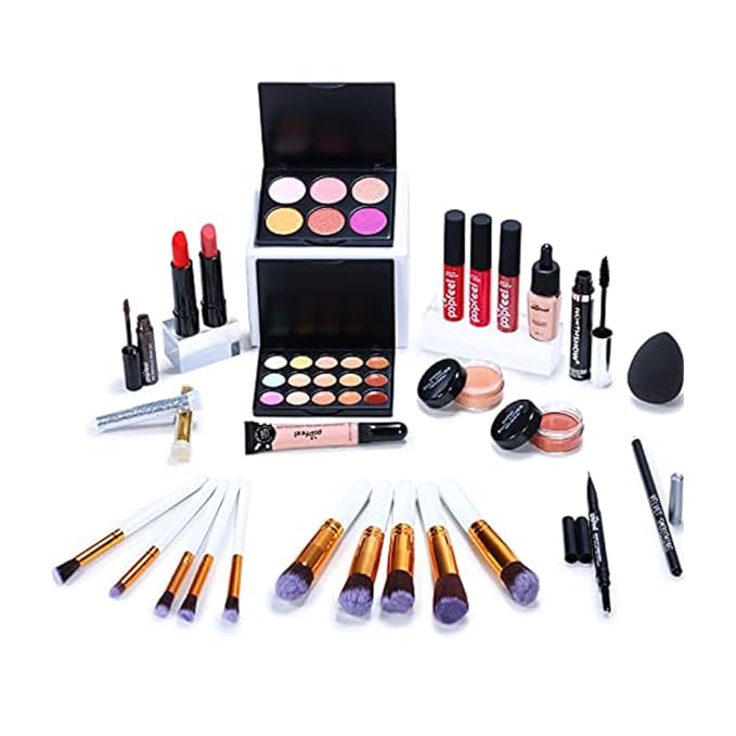 Multipurpose All in One Makeup Kit Full Kit with Eyeshadow Palette Lipstick Blush Powder Foundation Concealer Lip Gloss Mascara makeup kit for women-Velvo Beauty