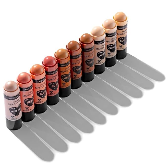 wet n wild MegaGlo Makeup Stick Conceal Contour Brown Oak's On You 1.1oz & Neutral Follow Your Bisque 1oz Bundle-Velvo Beauty