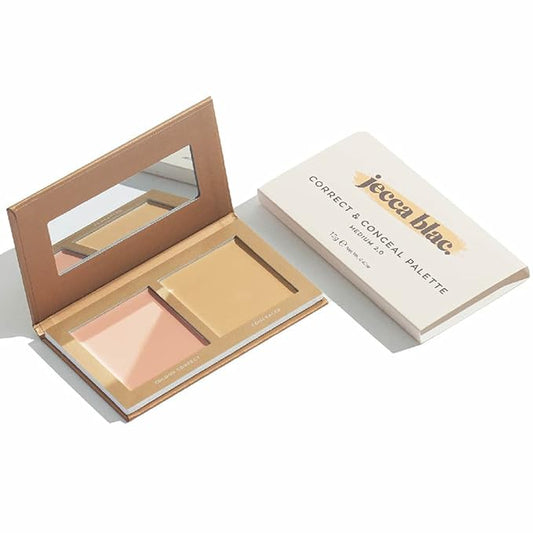 Jecca Blac Correct and Conceal Medium Coverage Palette, Lightweight Long Lasting Formula, Medium To Full Coverage, Gender Neutral and LGBTIQA+ Inclusive Make Up, Medium 2.0, 12g-Velvo Beauty