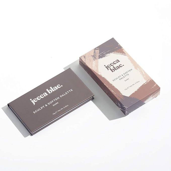 Jecca Blac Sculpt and Soften Contour Palette, Creamy Formula with Natural Finish, Medium Coverage, Gender Neutral and LGBTIQA+ Inclusive Make Up, Dark, 12g-Velvo Beauty