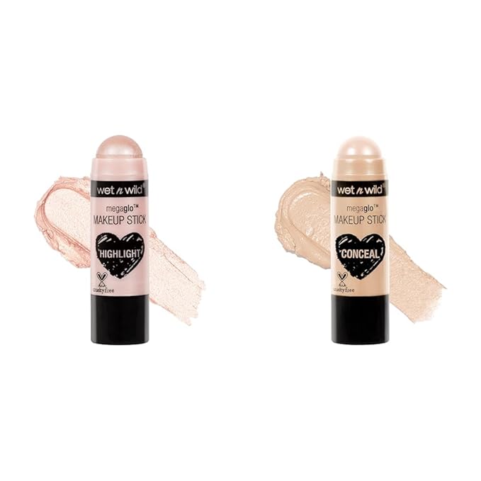 wet n wild MegaGlo Makeup Stick Bundle - When The Nude Strikes, Conceal and Contour Neutral Follow Your Bisque,1 Ounce (Pack of 1),807-Velvo Beauty