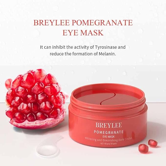 Pomegranate Eye Mask - 60 Pcs - reduces bags and dark circles under the eyes, tightens and improves ocular skin, all-natural extract, youthful appearance and reduces fine lines and wrinkles.-Velvo Beauty