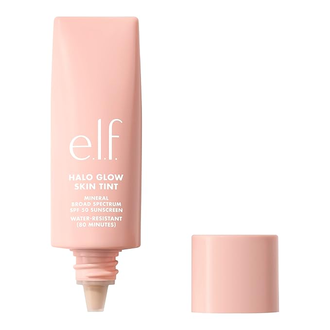 e.l.f. Halo Glow Skin Tint SPF 50, Tinted Moisturizer For Light, Buildable Coverage, Creates A Natural Glow, Vegan & Cruelty-Free, 7 Medium Warm-Velvo Beauty