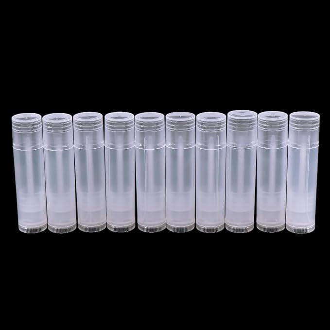 50Pcs 5ml Translucent Lipstick Cosmetic Empty Lip Gloss Lipstick Containers,Cosmetic Containers Sale Lip Balm Tubes Empty Hot Transparent Plastic Refill Lip Balm Tube with Cap-Velvo Beauty
