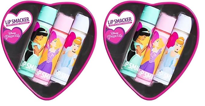 Lip Smacker Valentine's Day Collection Disney Princess Lip Balm Tin (Pack of 2)-Velvo Beauty