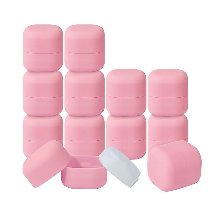 0.25 oz（7g） Empty Lip Balm Square Containers Tubes Lipstick 12 Pieces for Make Natural Lip Balm Lip Care - DIY & BPA FREE (Pink)-Velvo Beauty